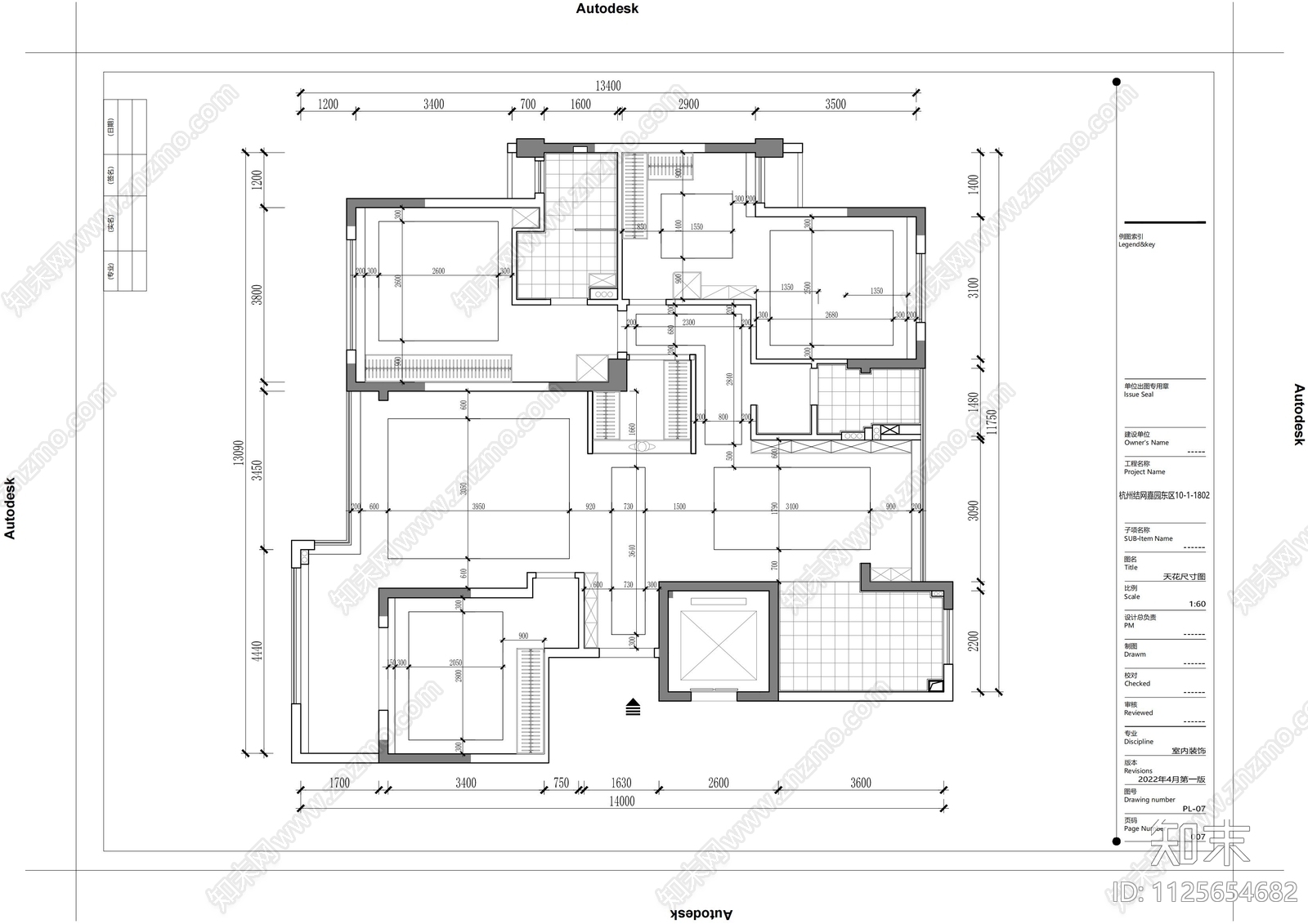 180m²家装大平层cad施工图下载【ID:1125654682】