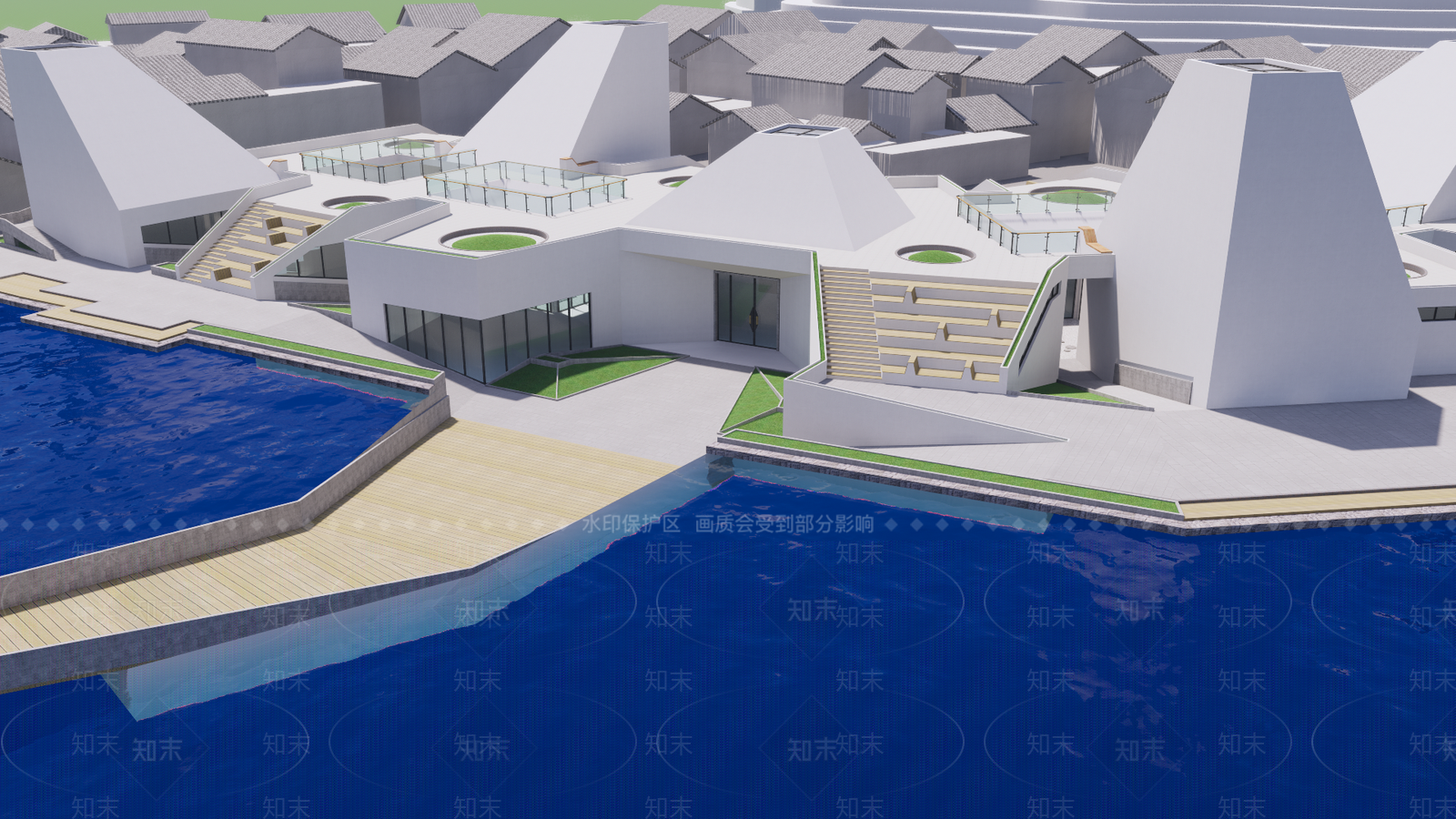 现代滨水文化场馆SU模型下载【ID:1125515647】