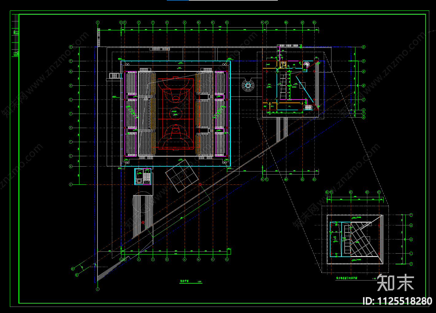 体育馆建筑CADcad施工图下载【ID:1125518280】
