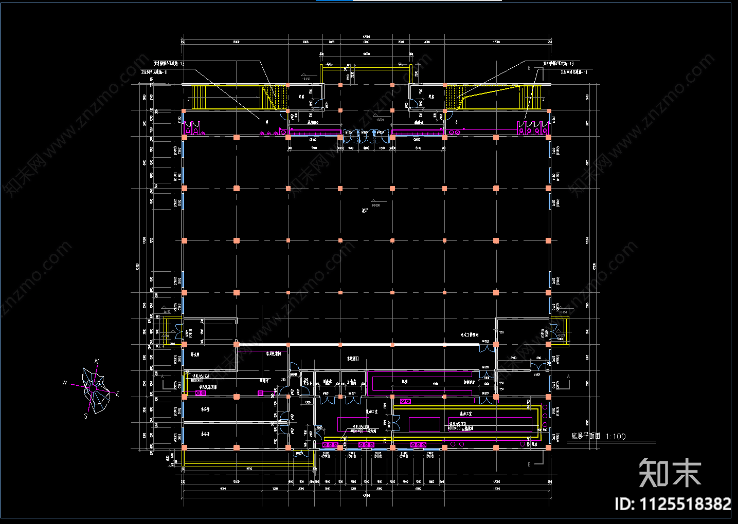 3层学校体育馆建筑CADcad施工图下载【ID:1125518382】