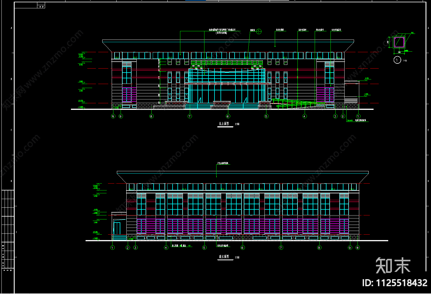 体育馆建筑cad施工图下载【ID:1125518432】