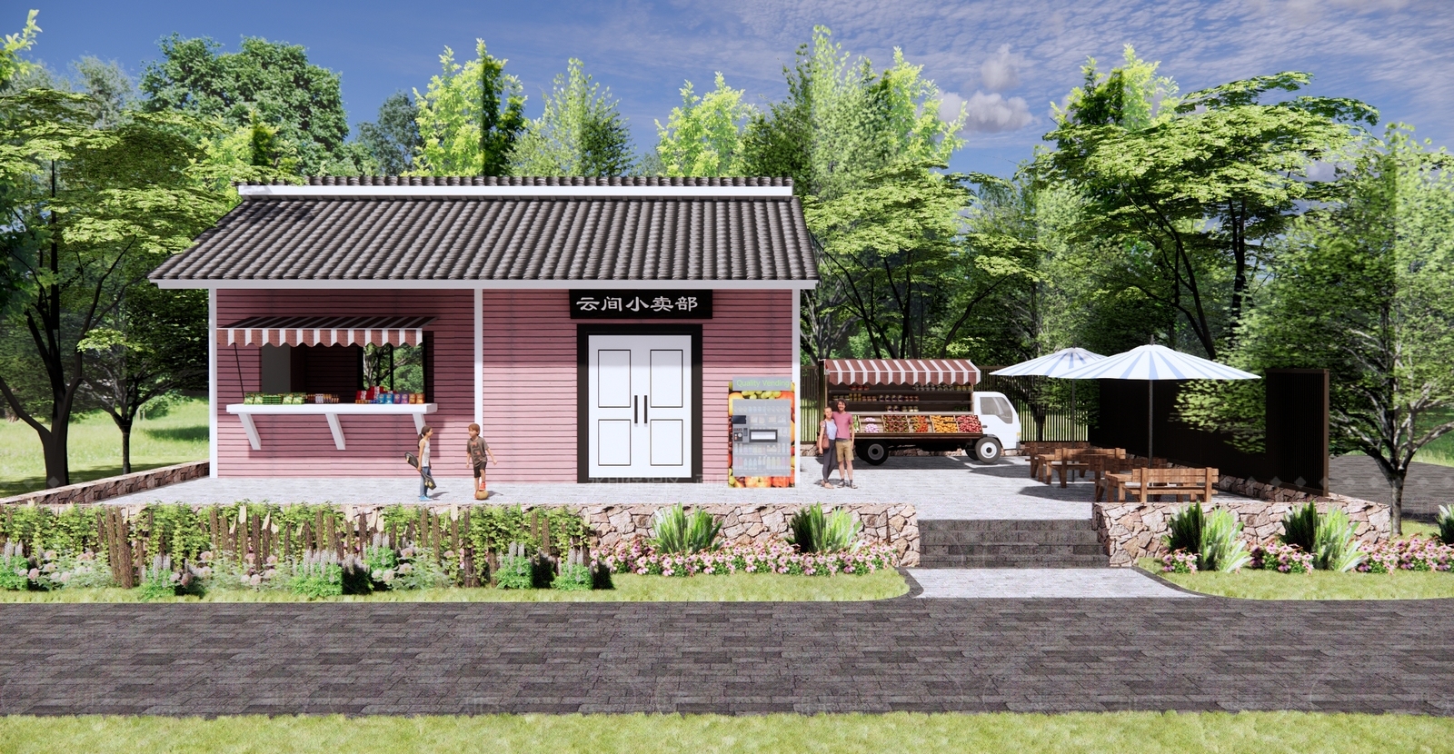 现代小卖部SU模型下载【ID:1125518930】