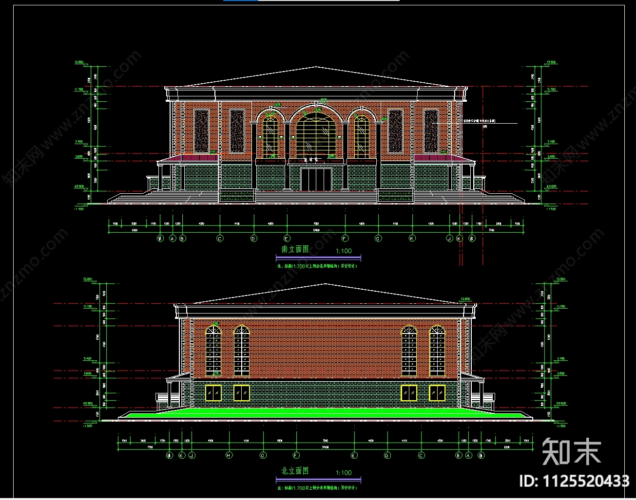 三层篮球体育馆建筑CADcad施工图下载【ID:1125520433】
