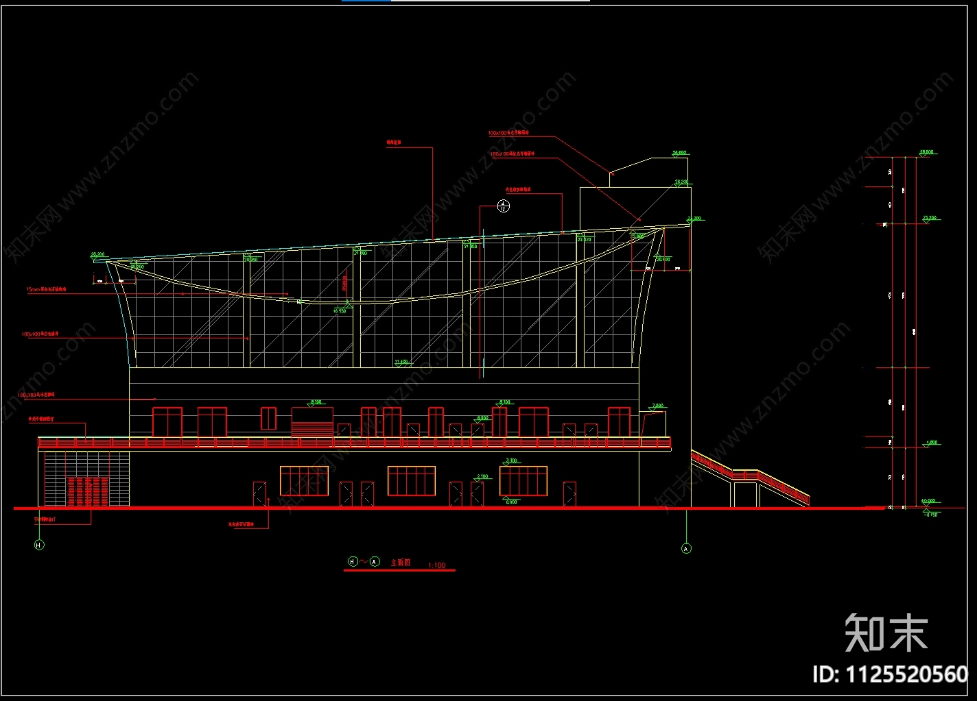 体育馆建筑CADcad施工图下载【ID:1125520560】