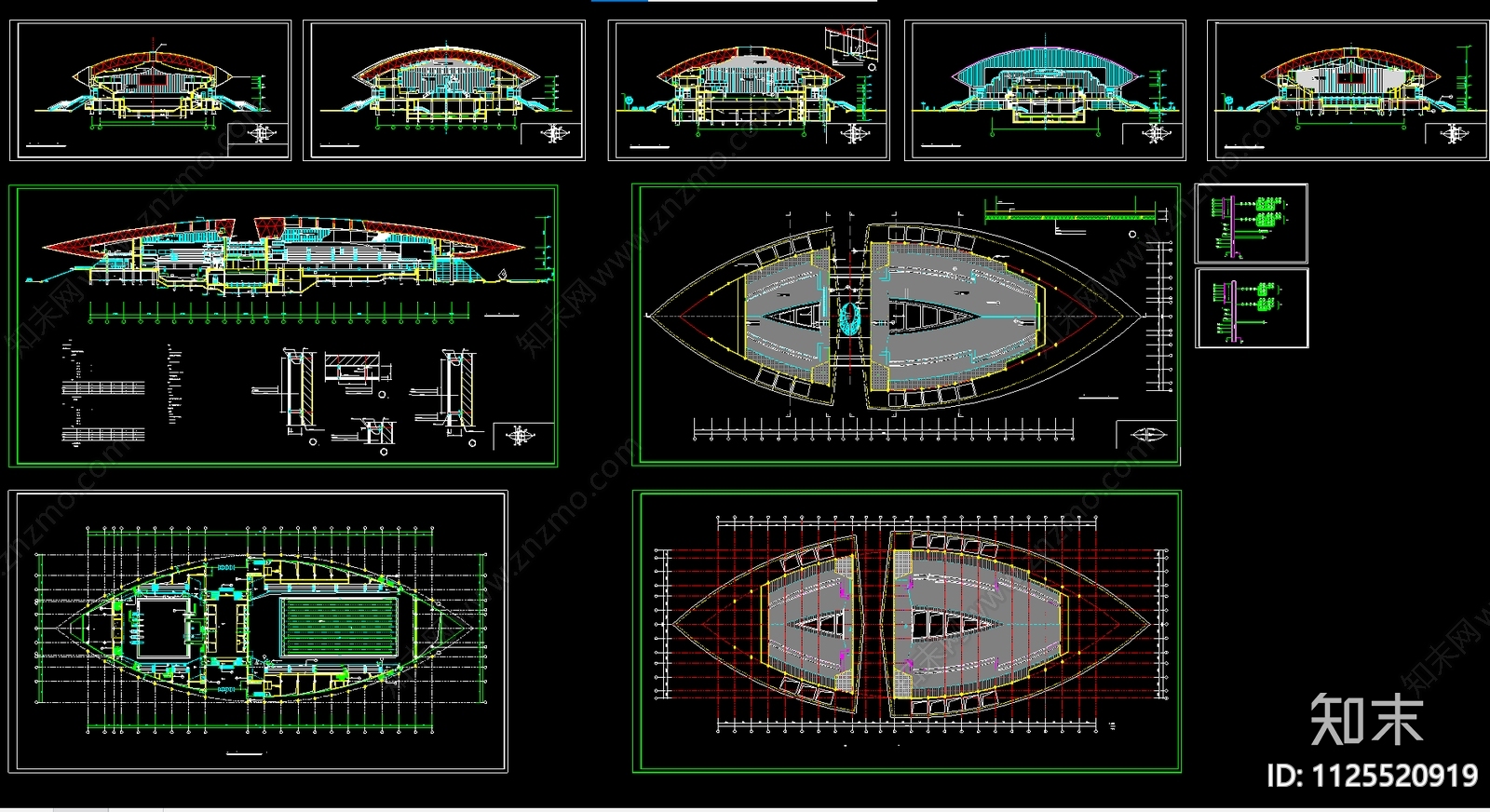体育馆中心游泳馆跳水馆建筑设计图施工图下载【ID:1125520919】