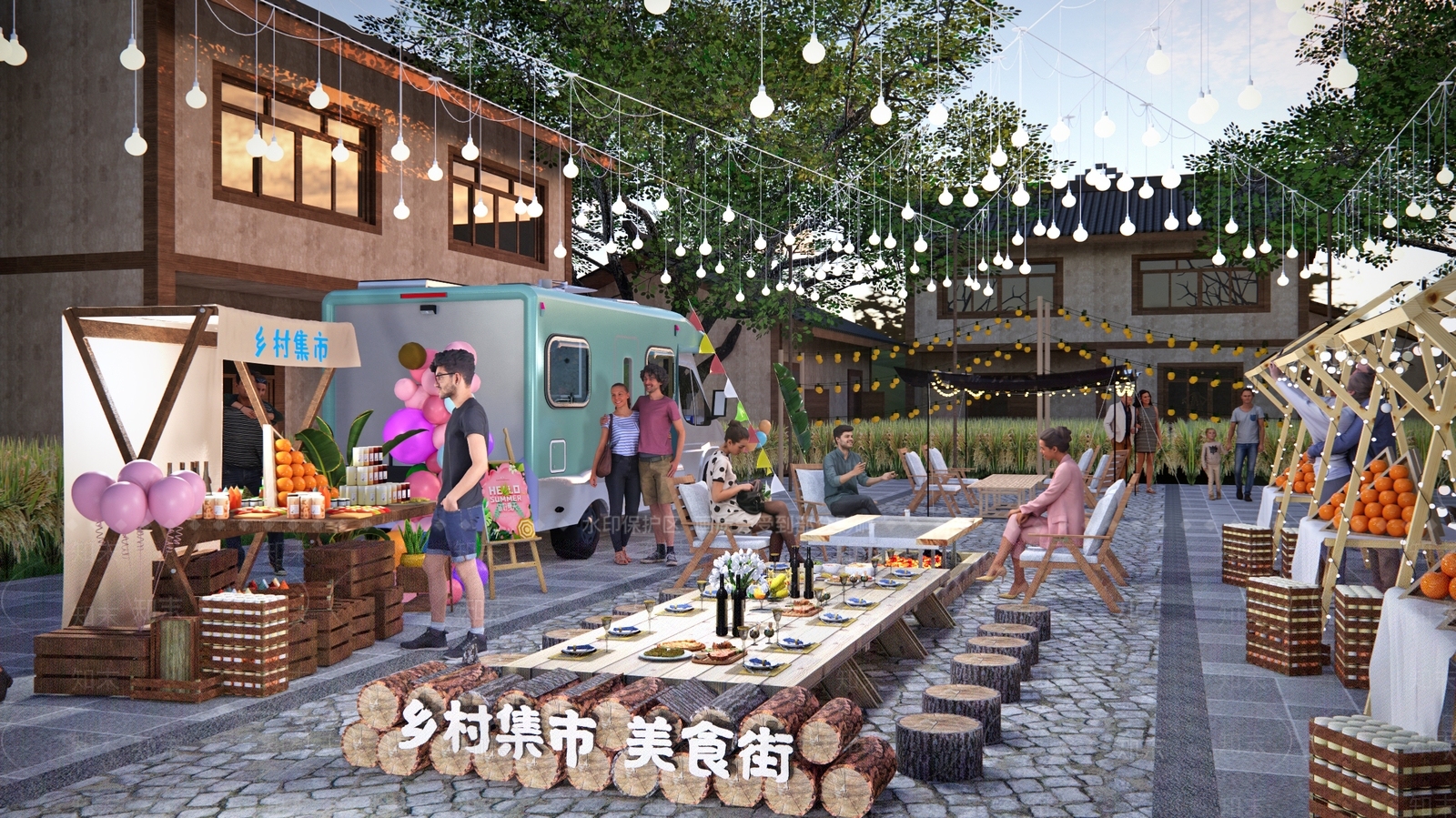 新中式摊位SU模型下载【ID:1125522156】