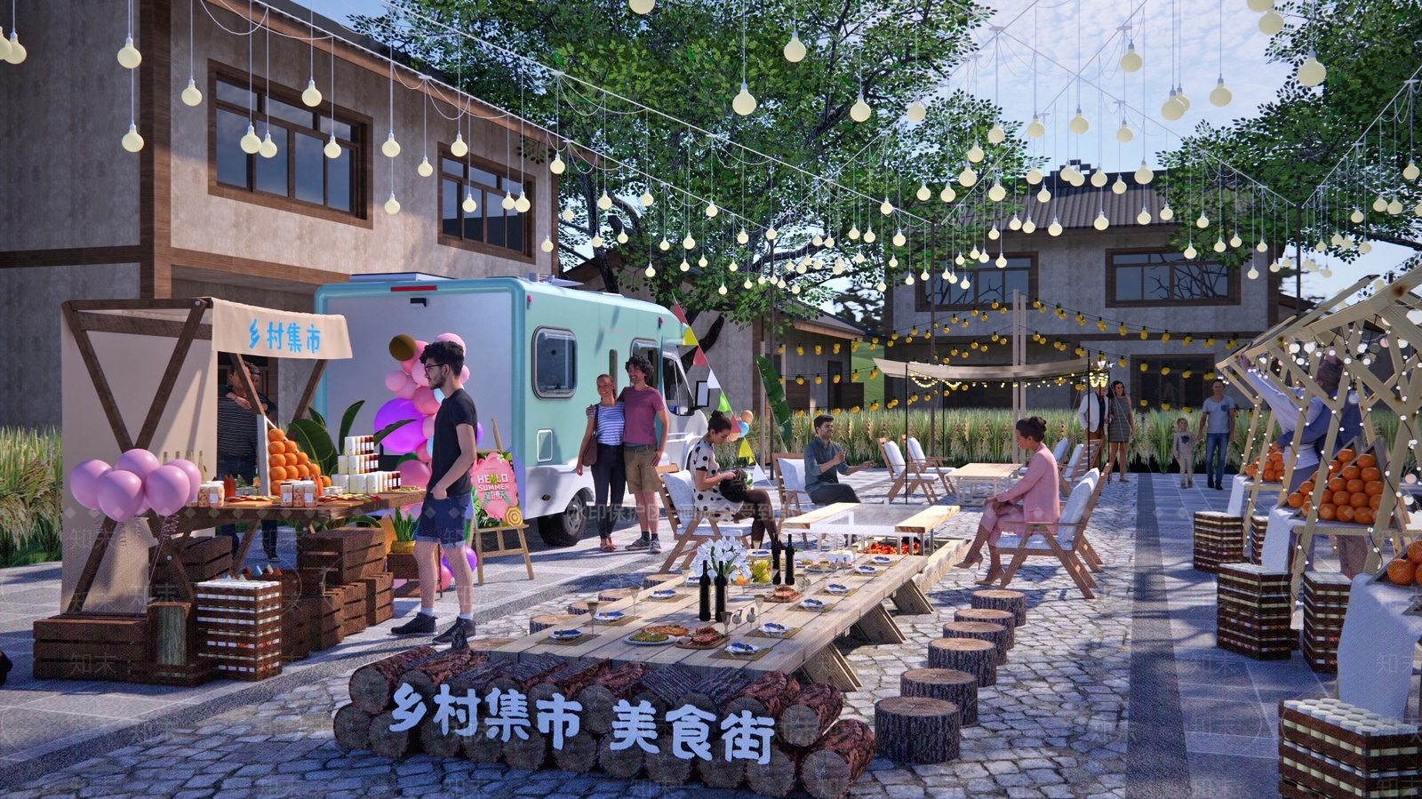 新中式摊位SU模型下载【ID:1125522156】