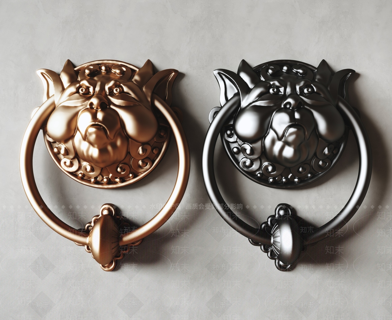中式门环拉手3D模型下载【ID:1125522919】