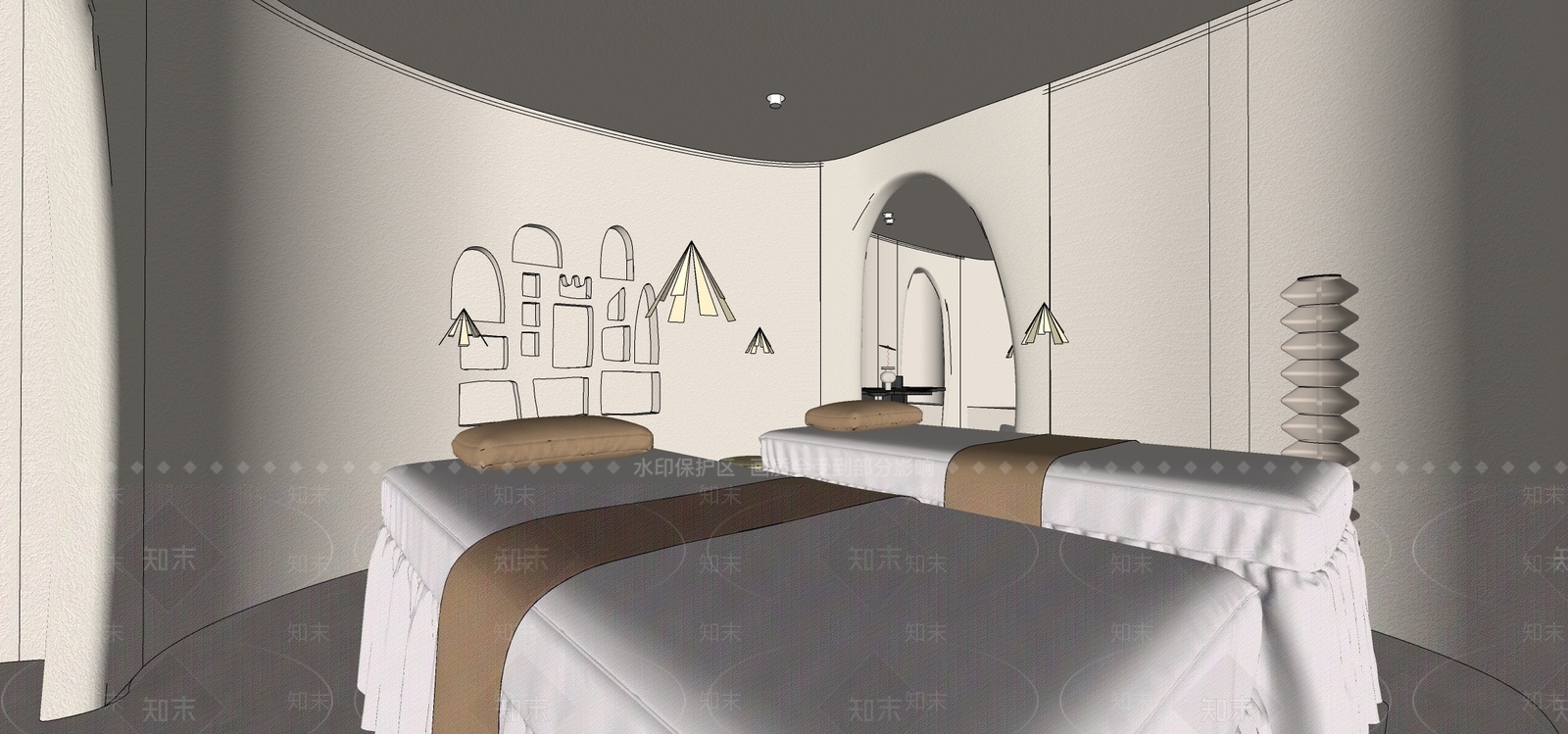 现代美容店SU模型下载【ID:1125526675】