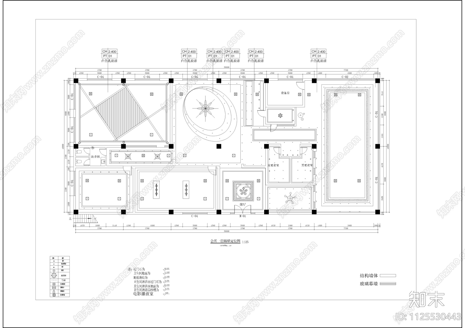 两层休闲会所全套装修图cad施工图下载【ID:1125530443】