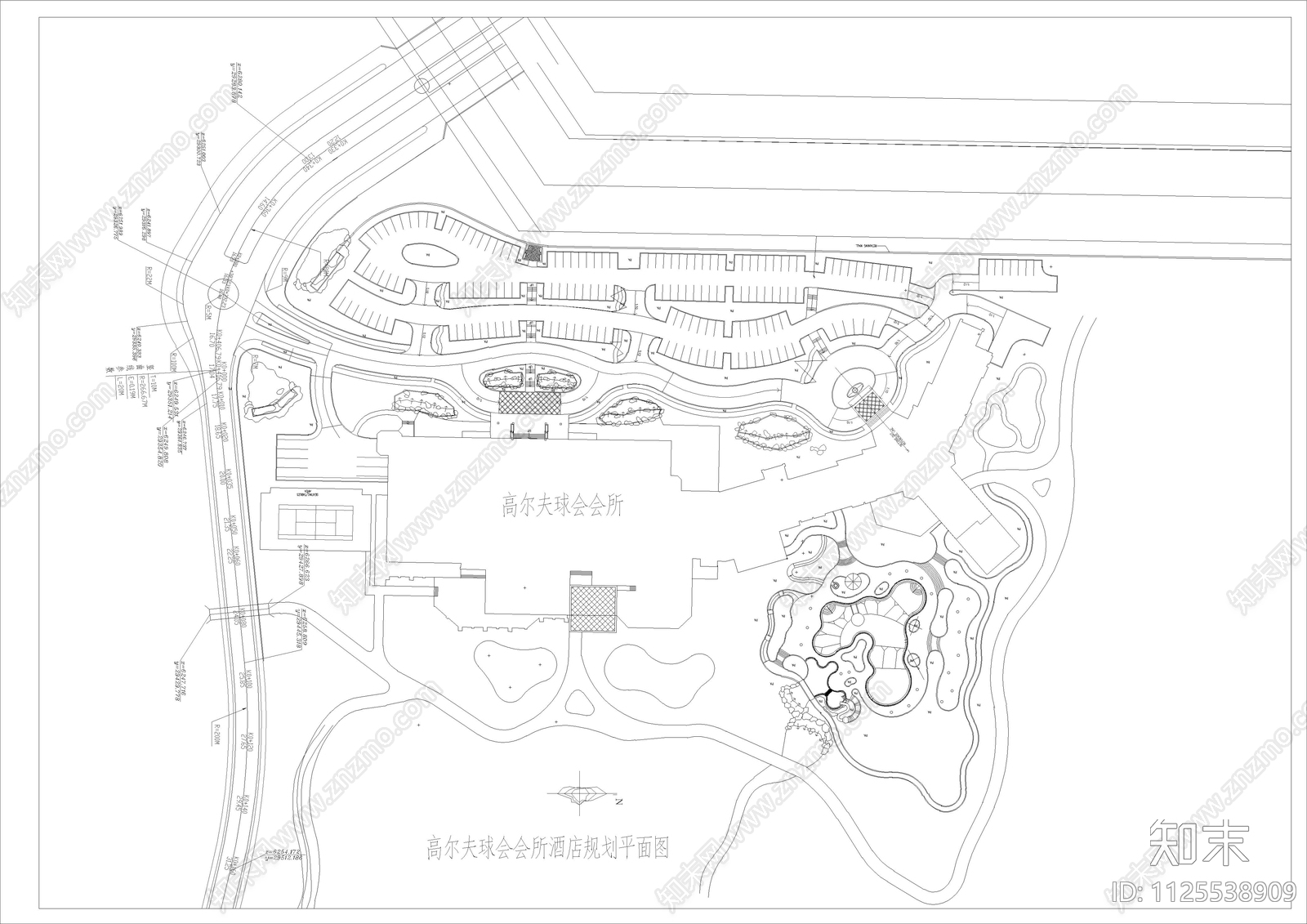 高尔夫球会会所酒店施工图下载【ID:1125538909】