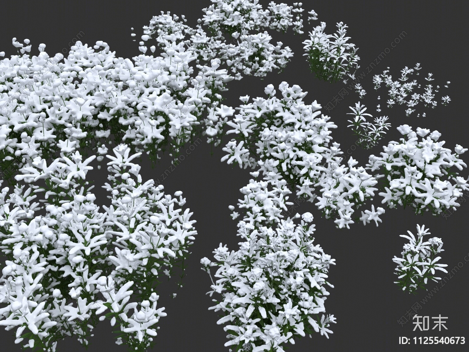 雪景花草3D模型下载【ID:1125540673】