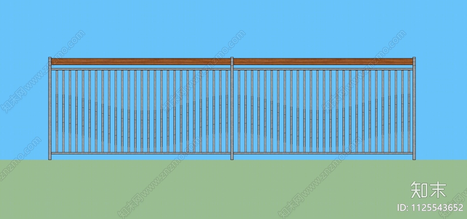 现代围栏护栏SU模型下载【ID:1125543652】