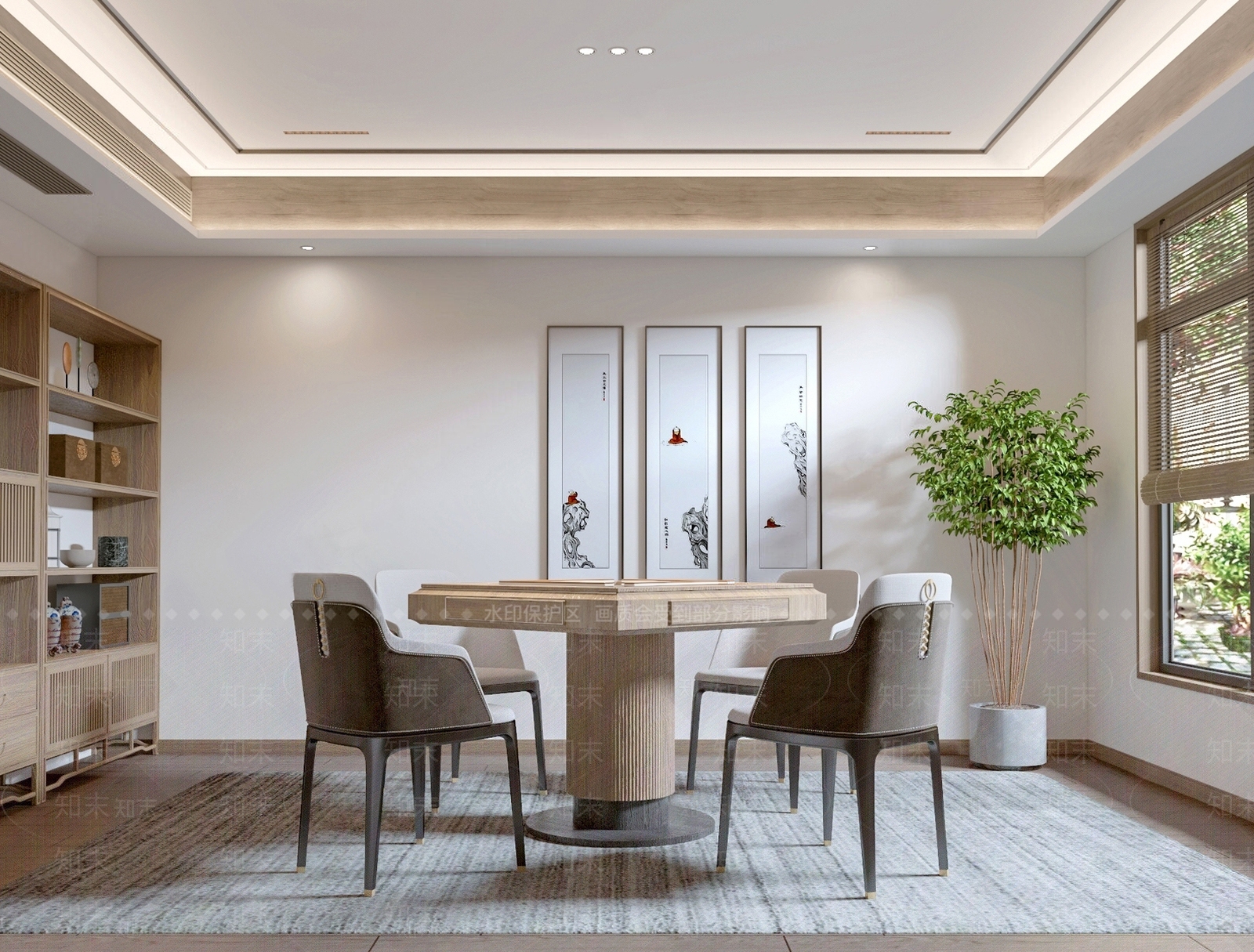 新中式棋牌室SU模型下载【ID:1125543683】