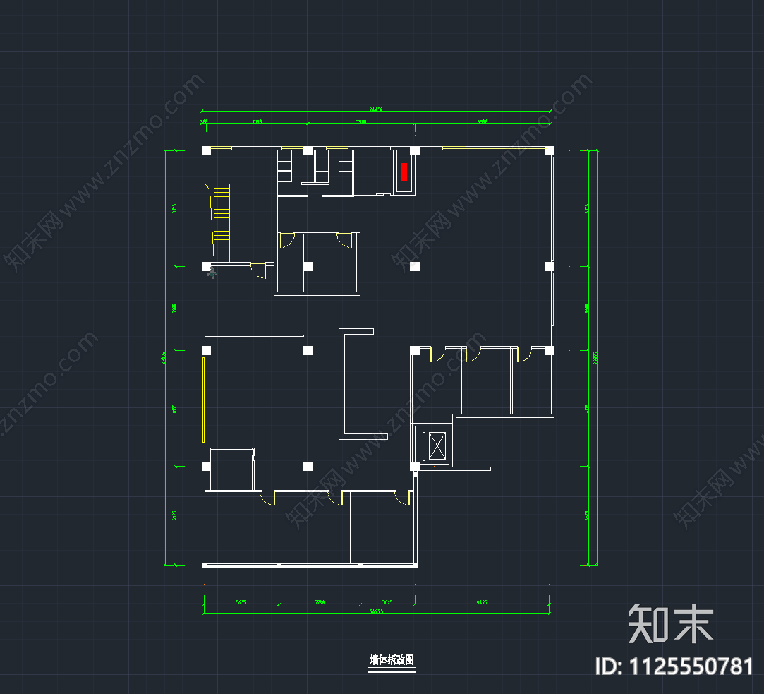 现代简约办公空间cad施工图下载【ID:1125550781】