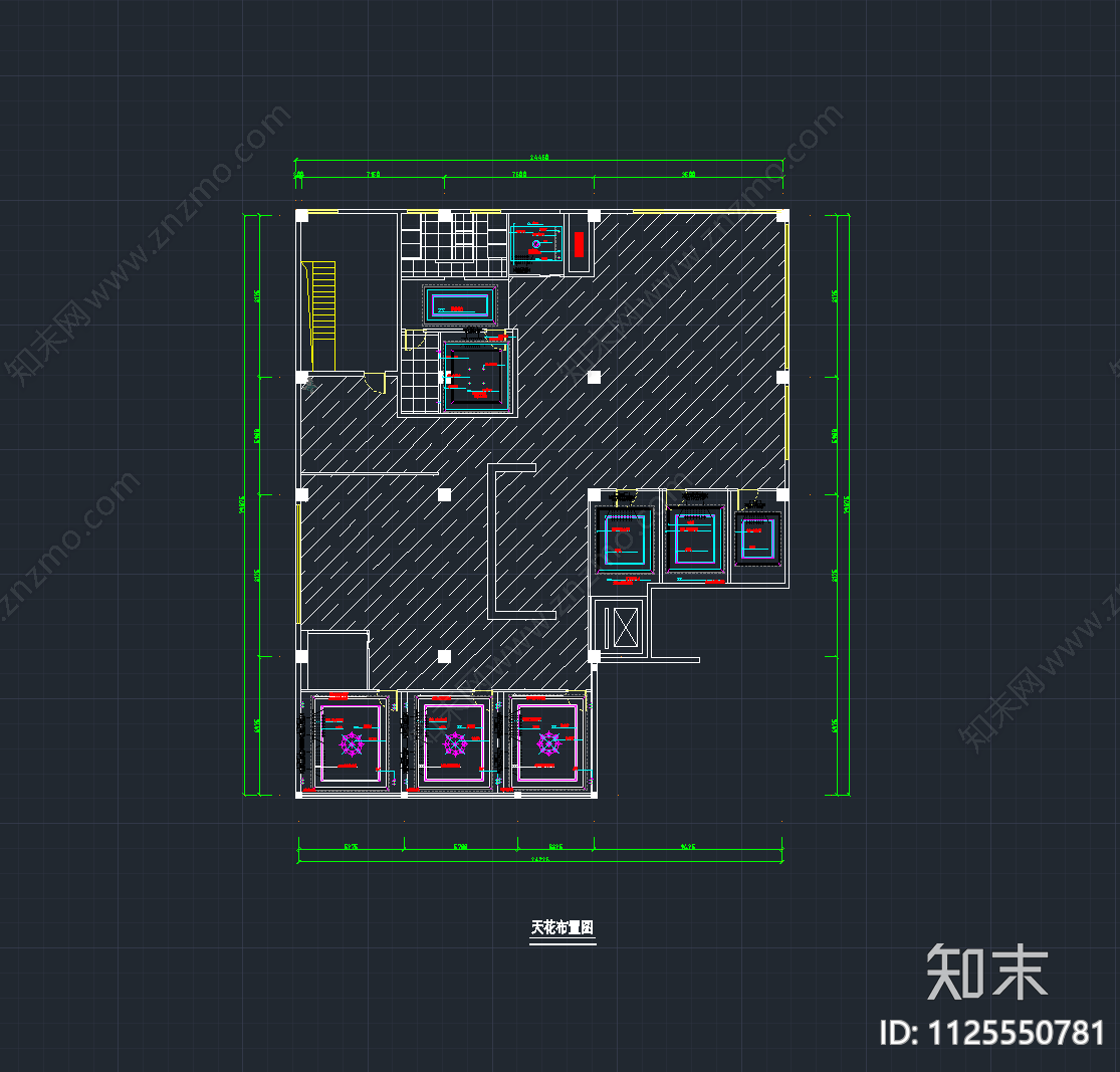 现代简约办公空间cad施工图下载【ID:1125550781】