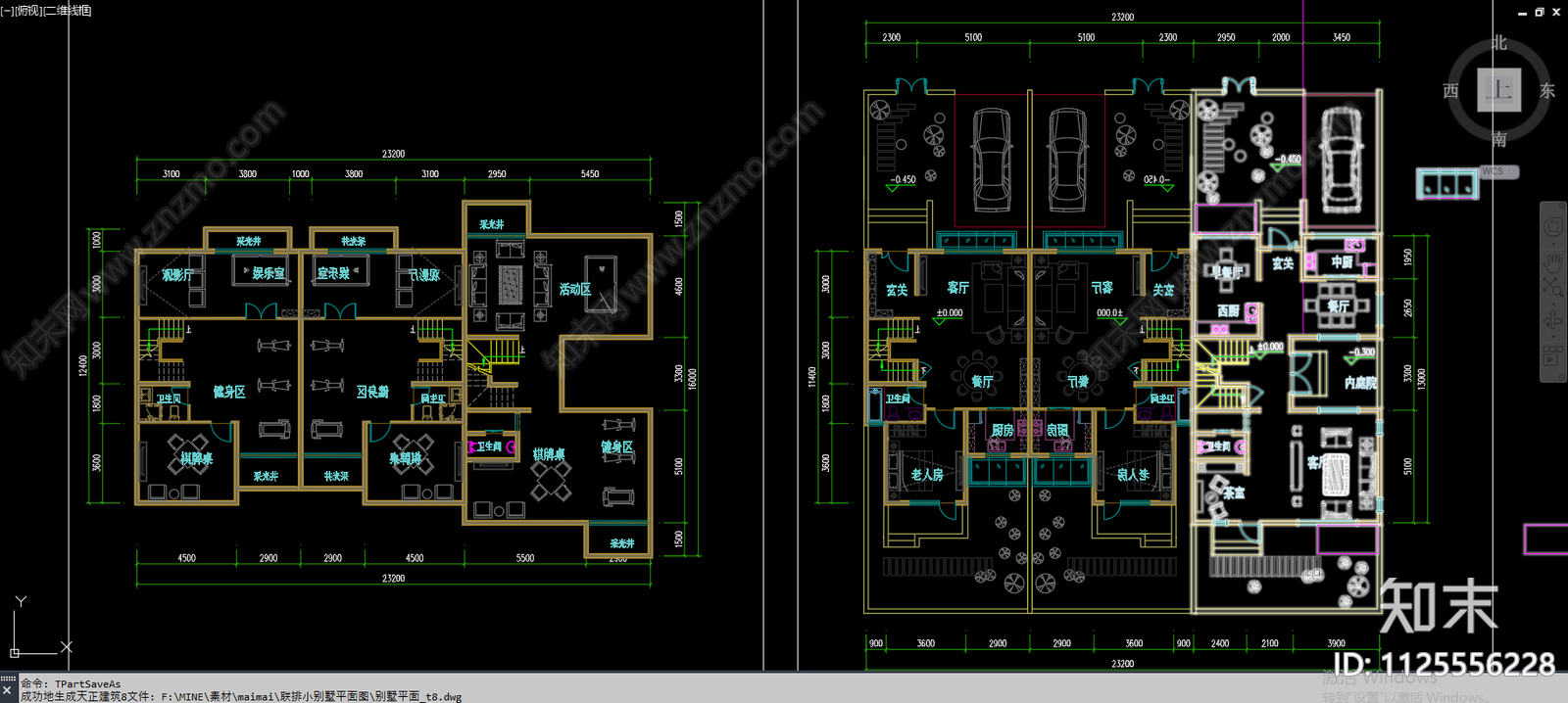 连拍小别墅平面图施工图下载【ID:1125556228】