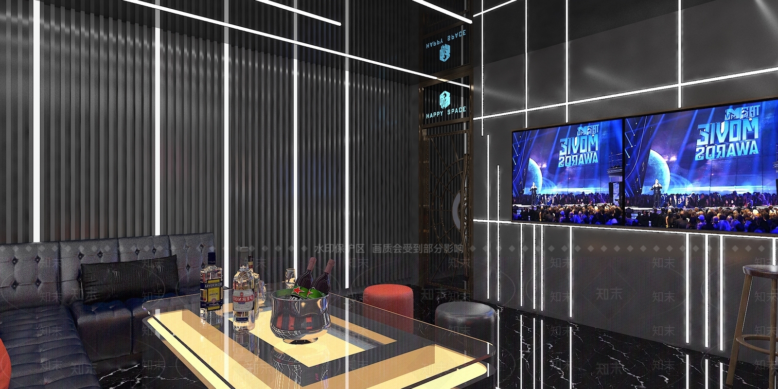 现代KTV包厢SU模型下载【ID:1125558078】