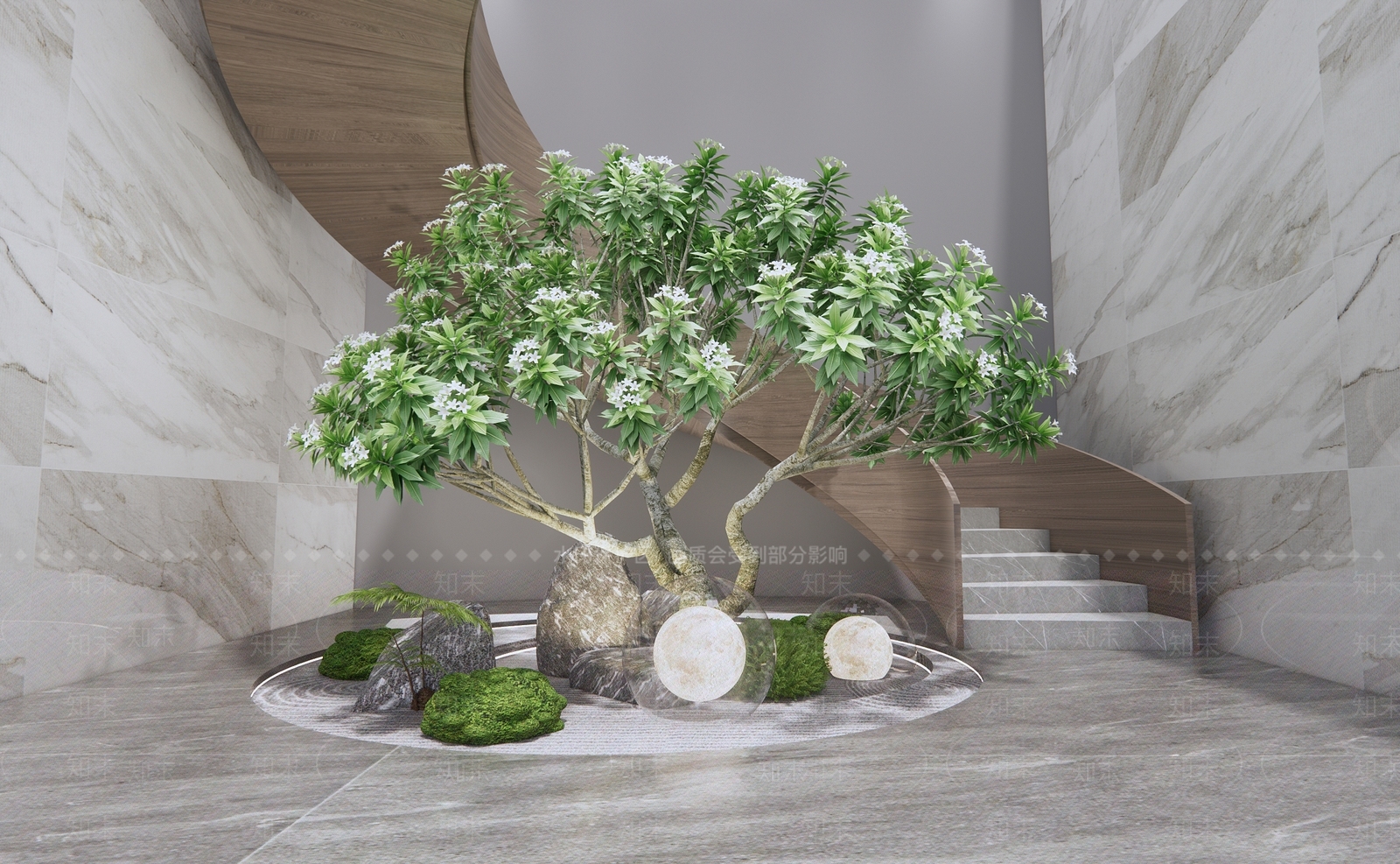 现代楼梯间3D模型下载【ID:1125558026】