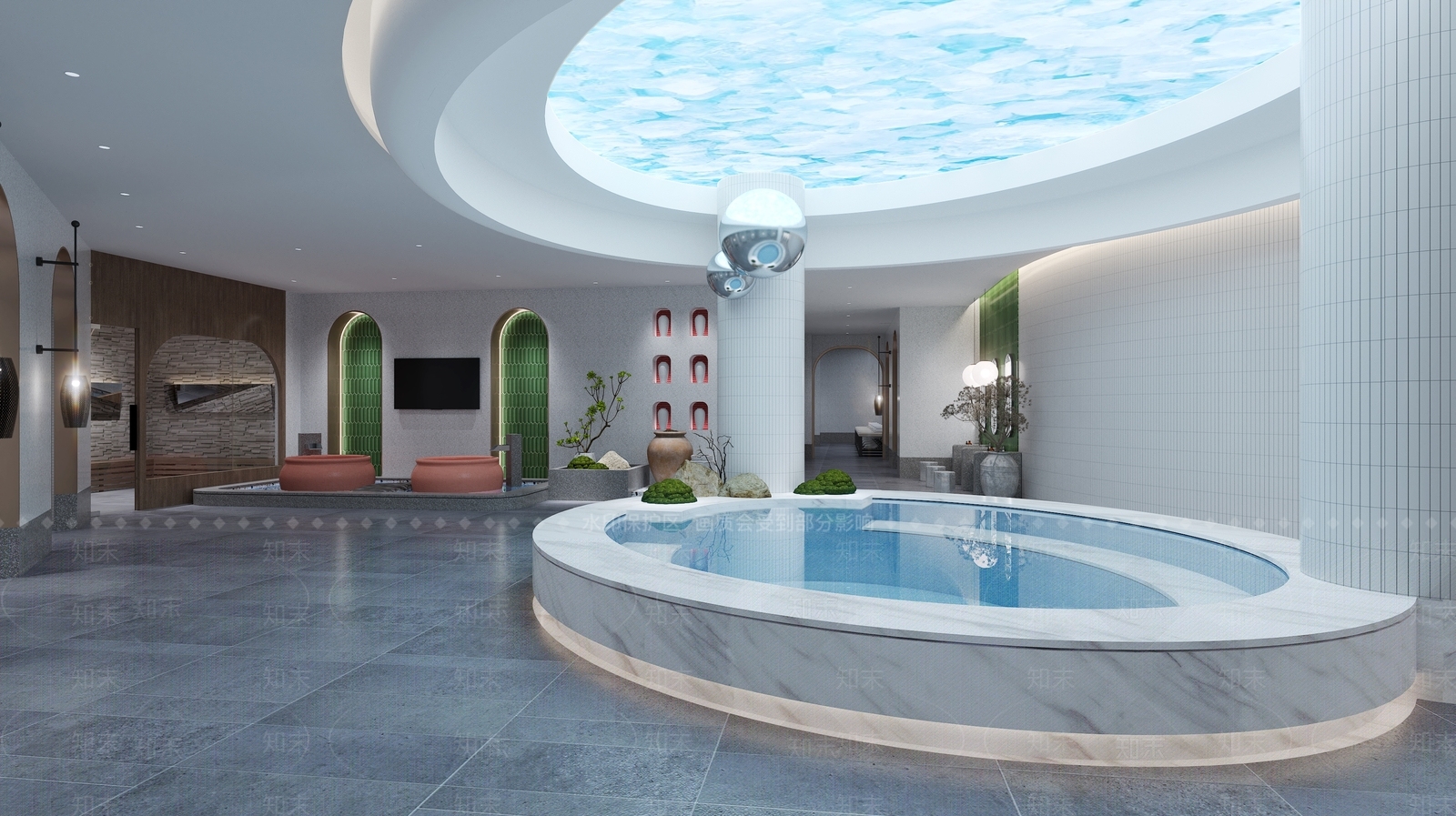 现代洗浴中心女浴区3D模型下载【ID:1125755125】
