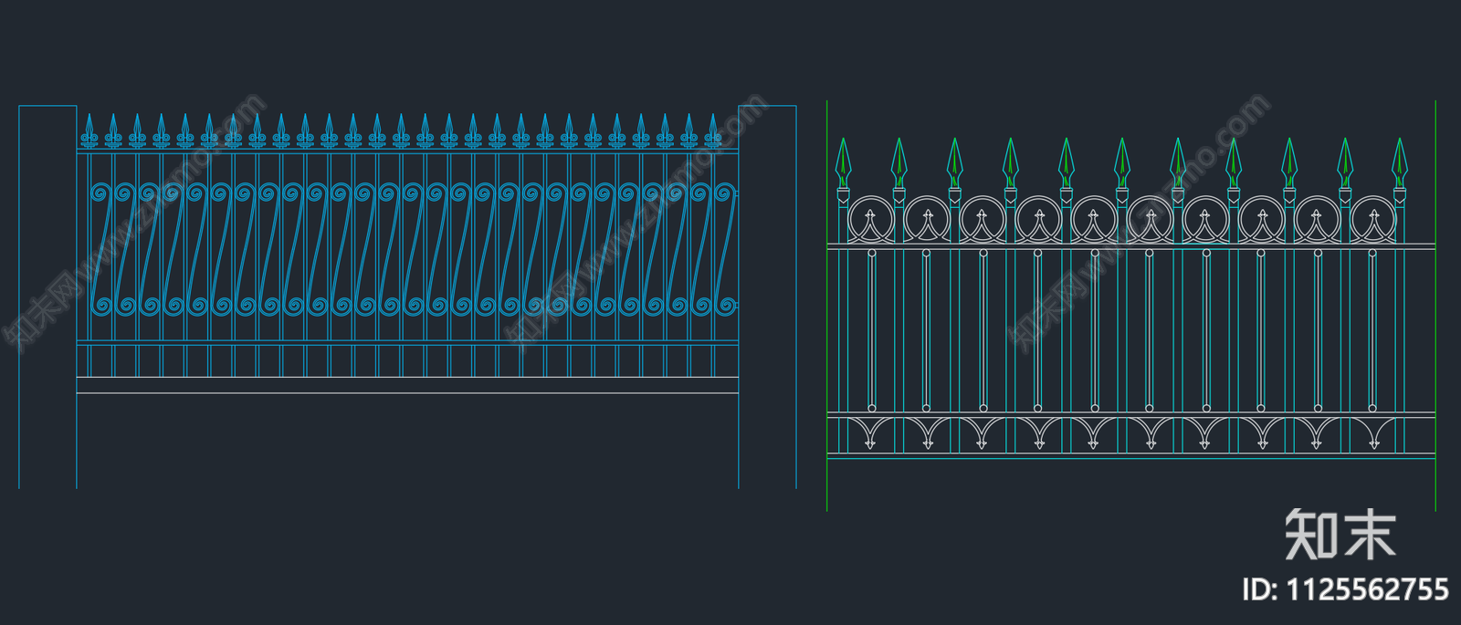围墙栏杆施工图下载【ID:1125562755】