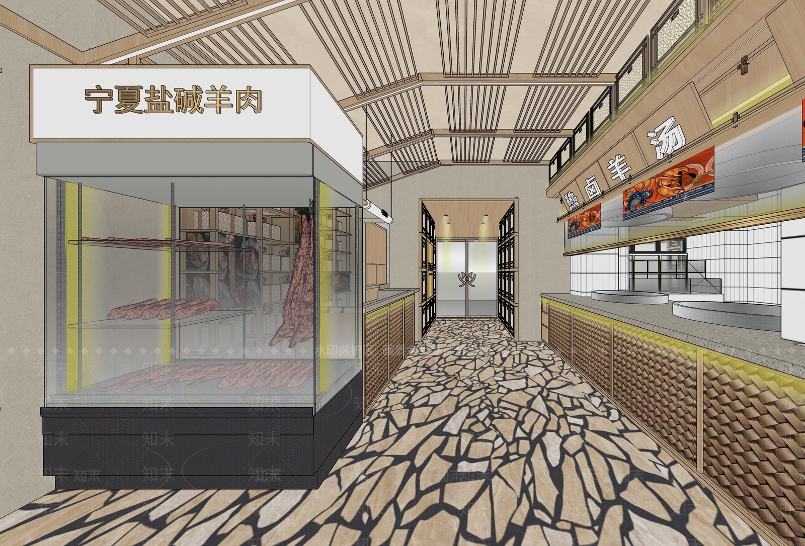 现代烧烤快餐店SU模型下载【ID:1125562806】