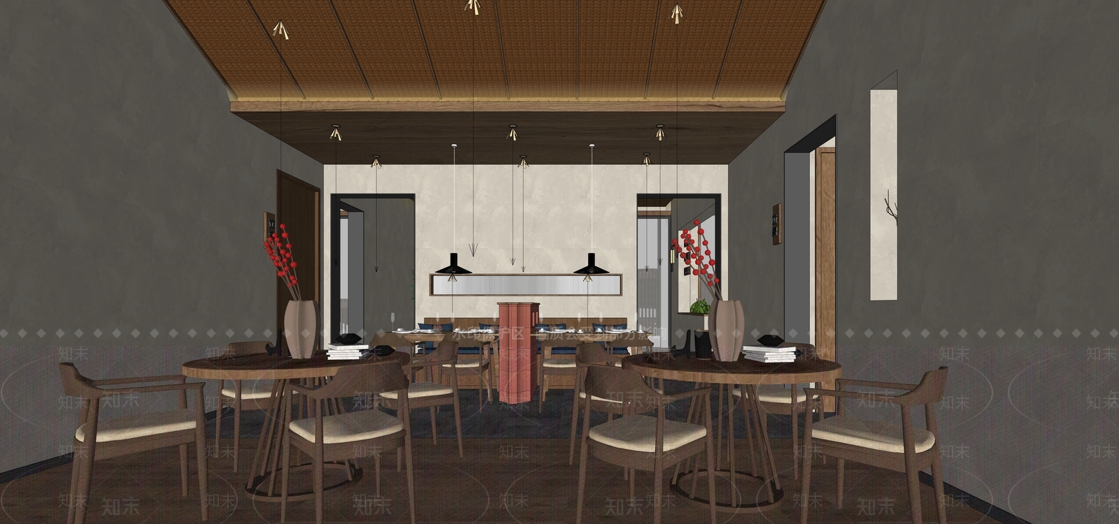 新中式中餐厅SU模型下载【ID:1125566551】_知末su模型网