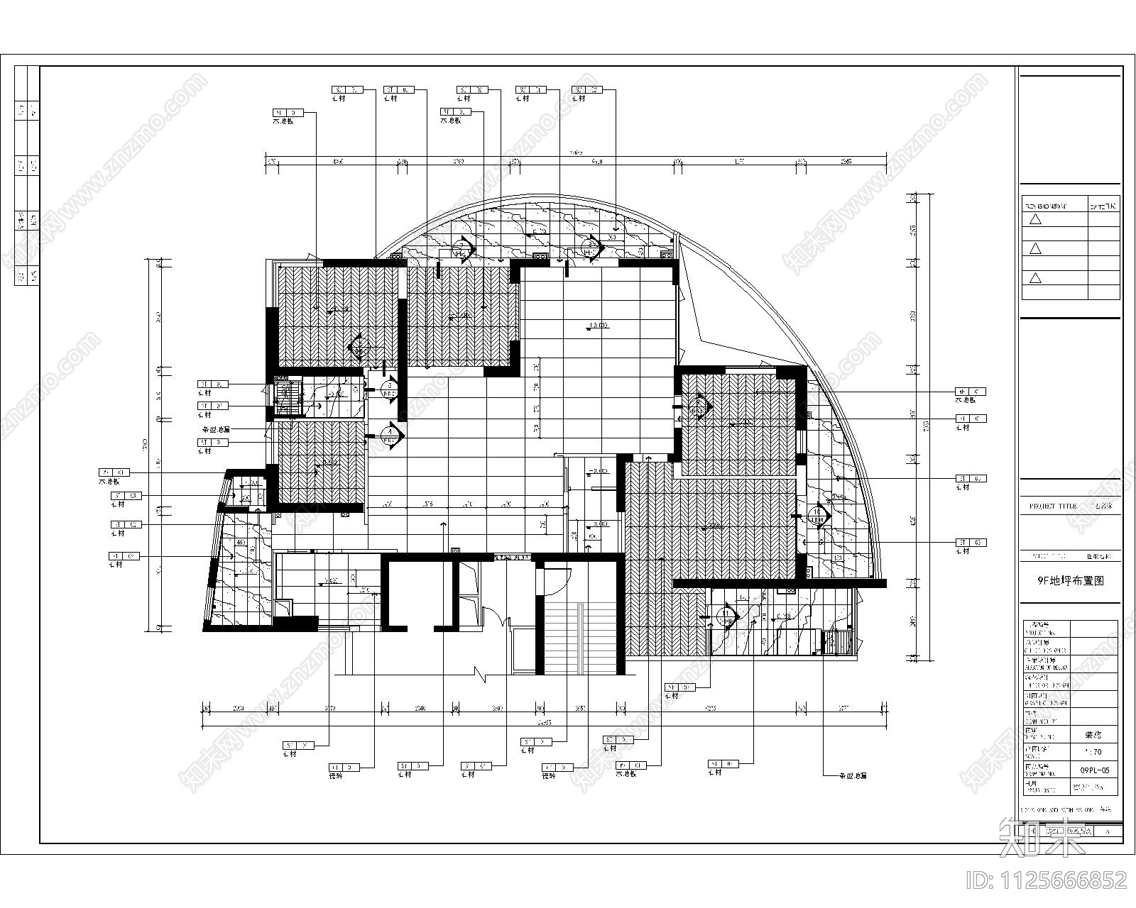 360平方大平层cad施工图下载【ID:1125666852】