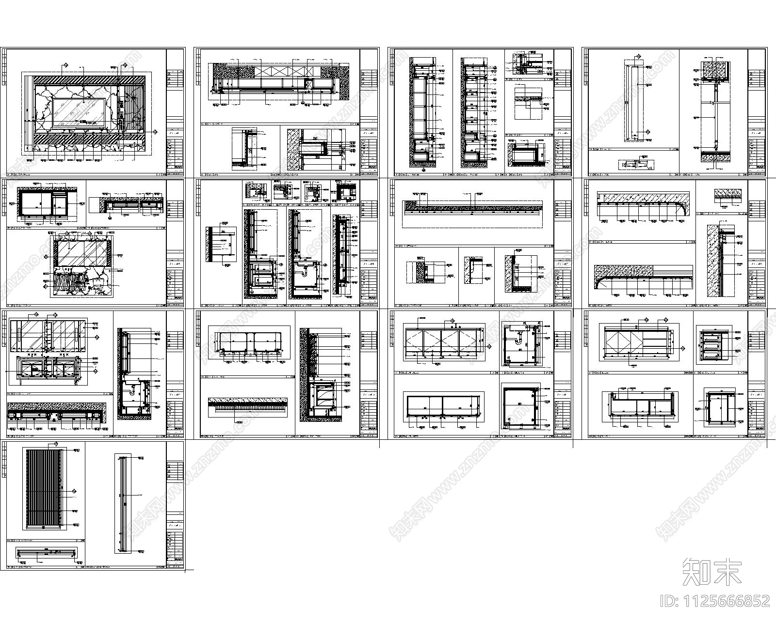 360平方大平层cad施工图下载【ID:1125666852】