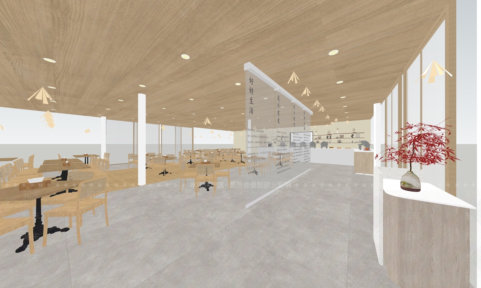 新中式自助餐厅SU模型下载【ID:1125567764】