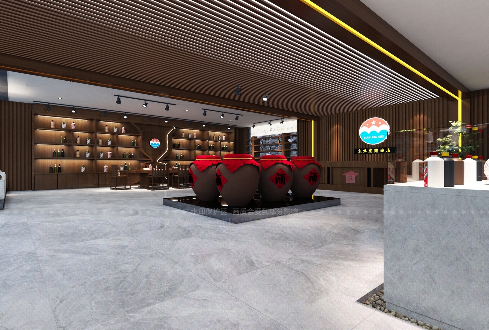 新中式烟酒店3D模型下载【ID:1125571477】
