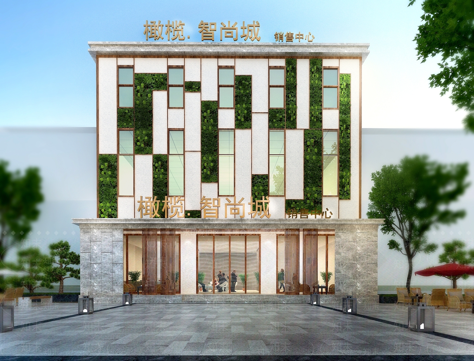 现代售楼处门头3D模型下载【ID:1125580969】