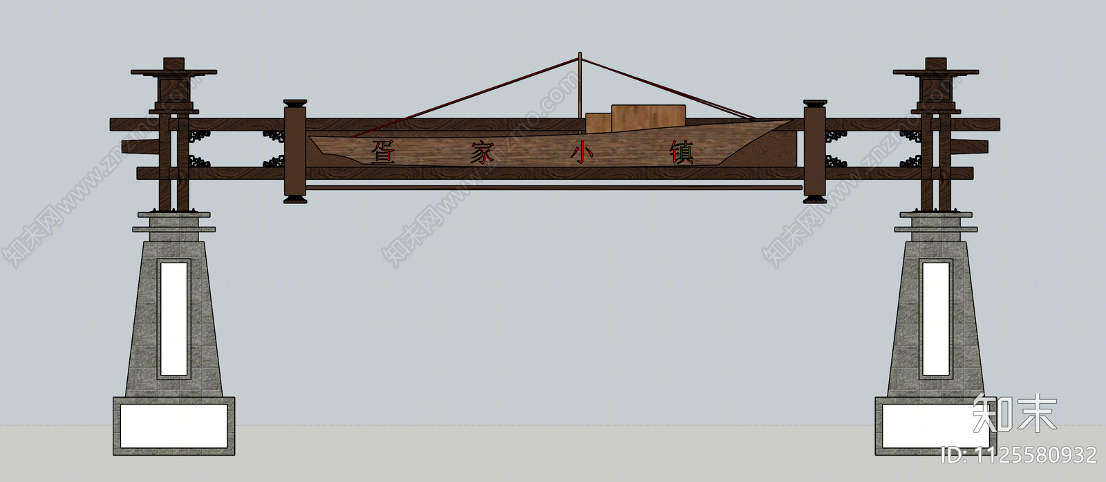 中式牌坊牌楼SU模型下载【ID:1125580932】