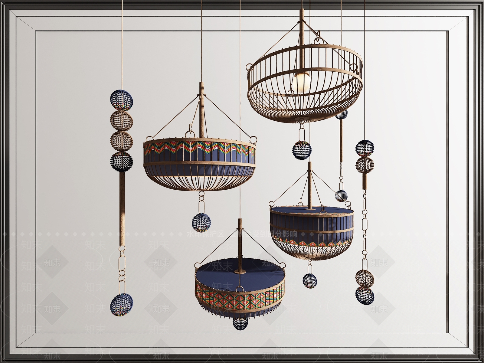 东南亚吊灯3D模型下载【ID:1125597496】