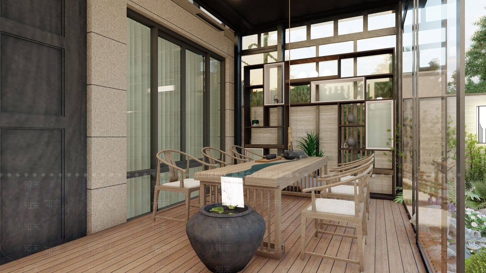 中式茶室SU模型下载【ID:1125601428】