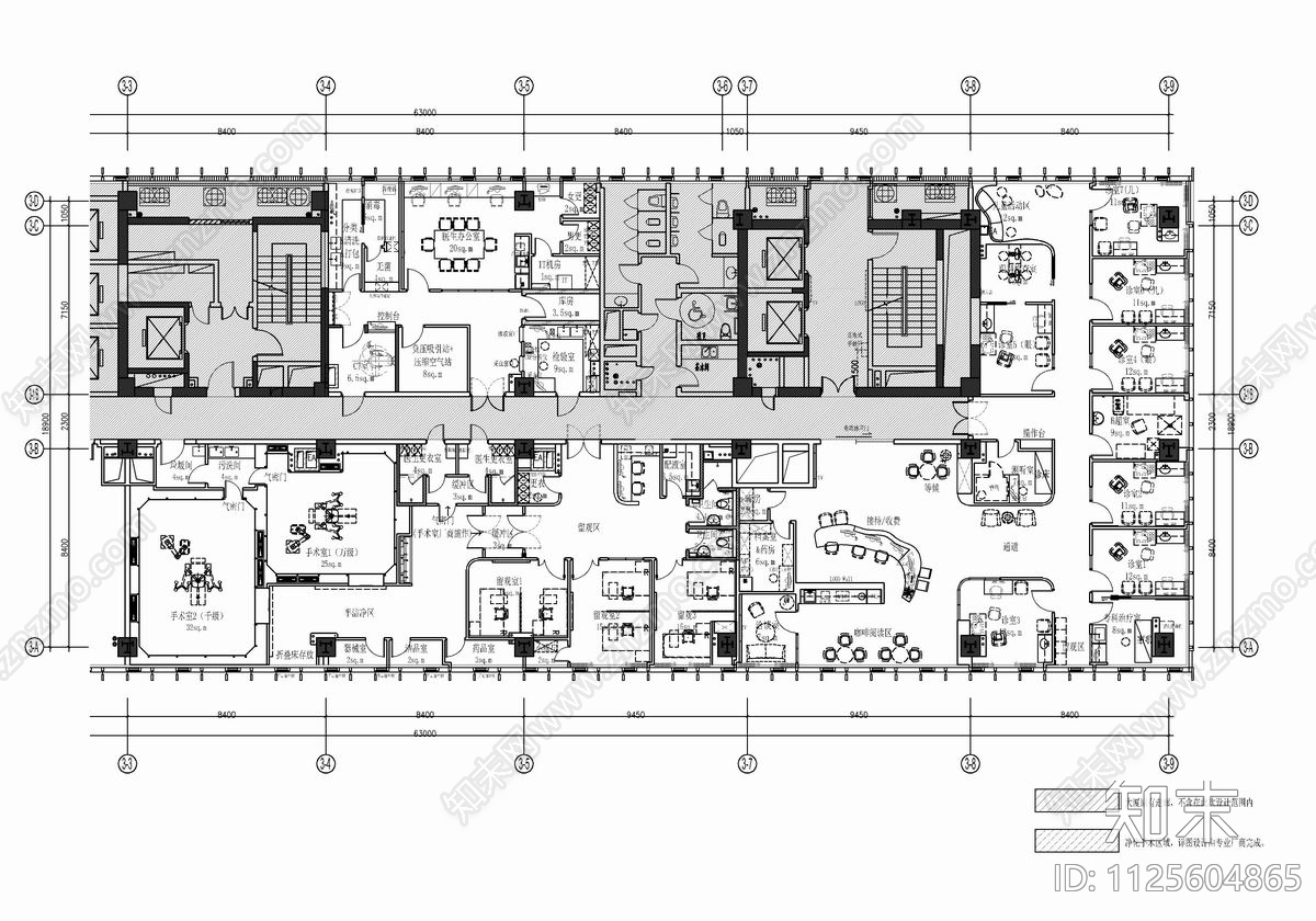 医院门诊部CADcad施工图下载【ID:1125604865】