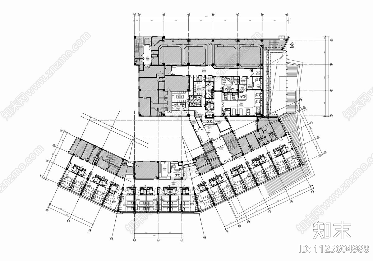 大型医院CAD施工图cad施工图下载【ID:1125604988】