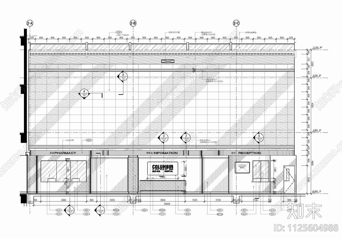 大型医院CAD施工图cad施工图下载【ID:1125604988】