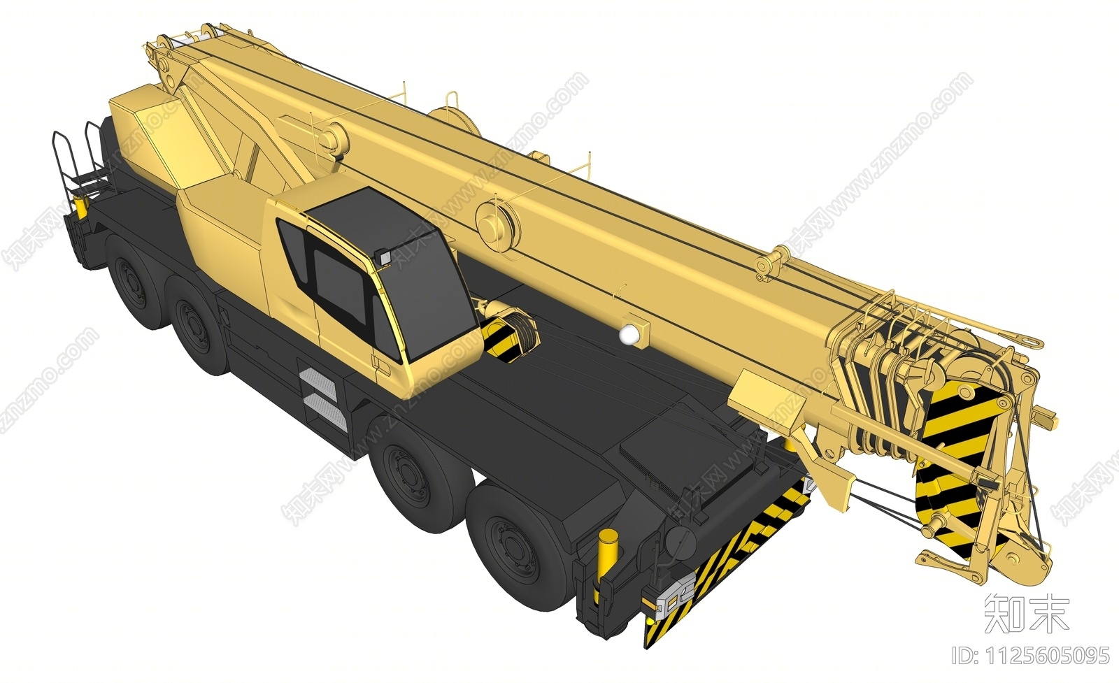 汽车吊SU模型下载【ID:1125605095】