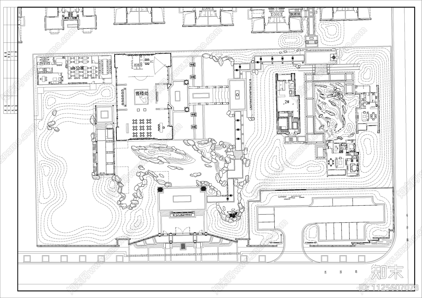 现代简约住宅大区景观方案cad施工图下载【ID:1125607078】