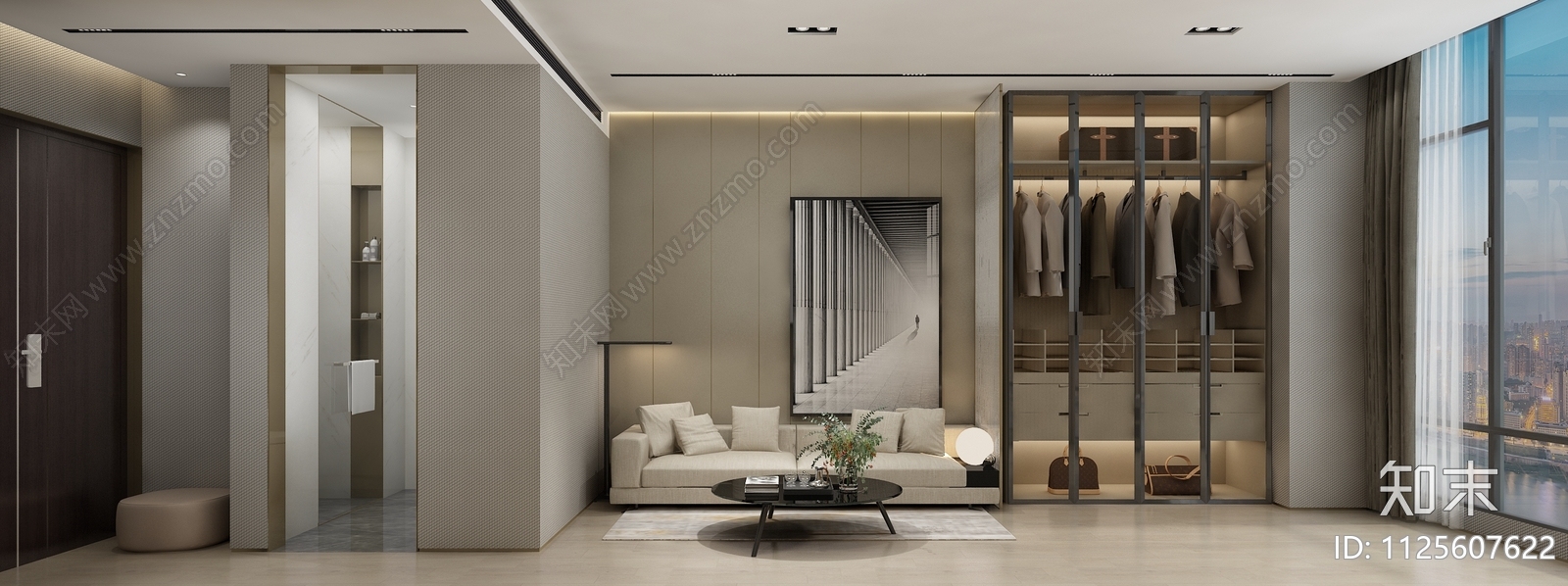 现代简约公寓cad施工图下载【ID:1125607622】