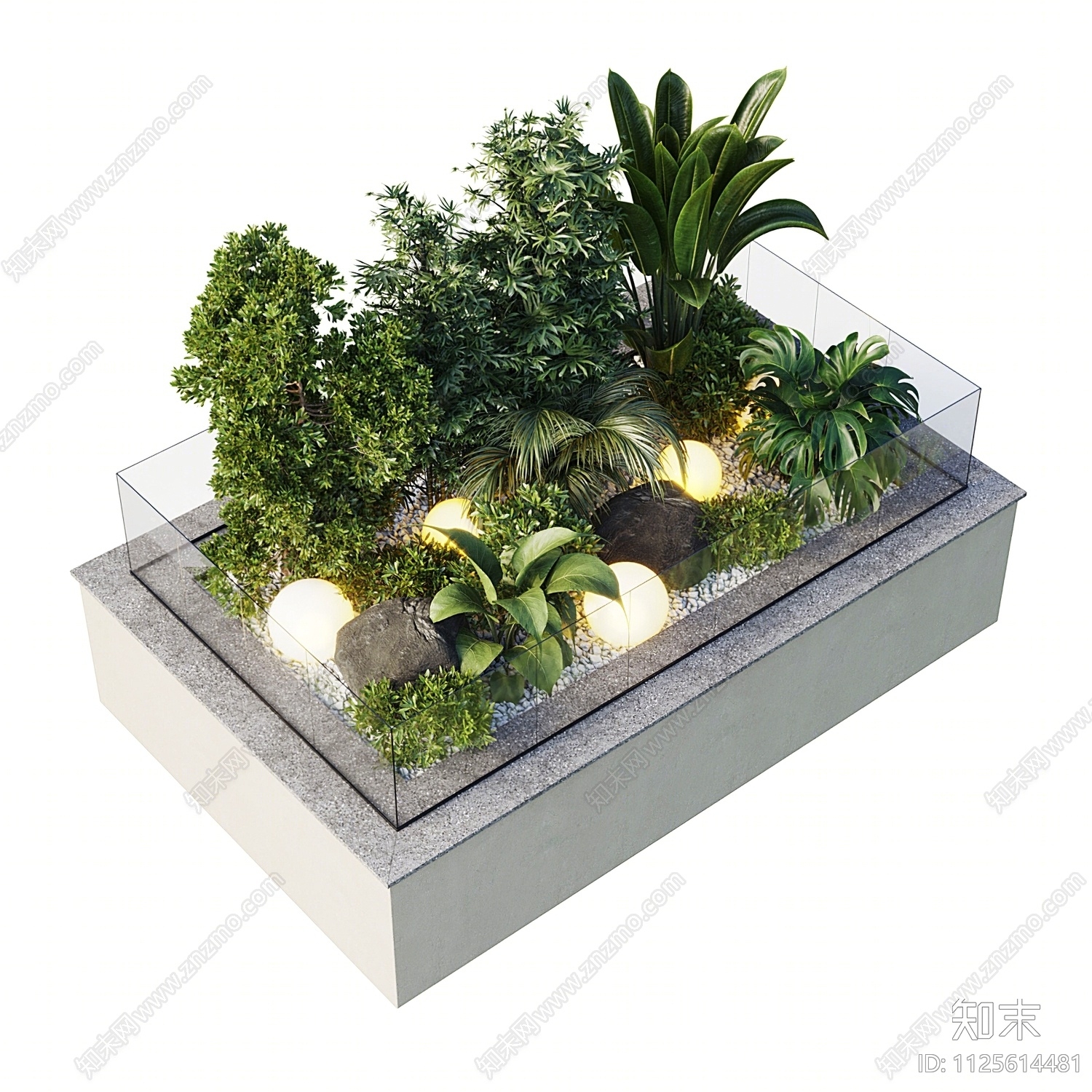 绿植堆3D模型下载【ID:1125614481】