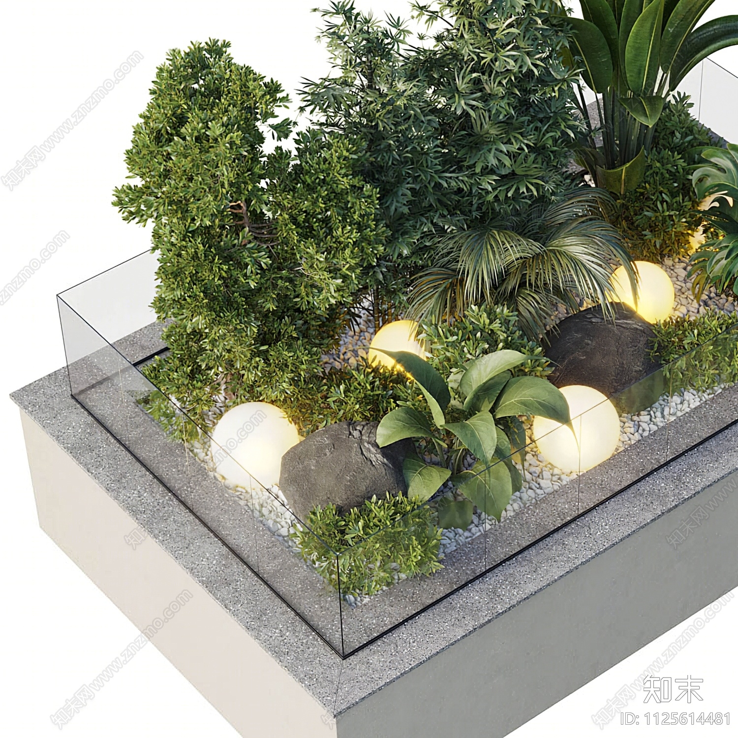 绿植堆3D模型下载【ID:1125614481】