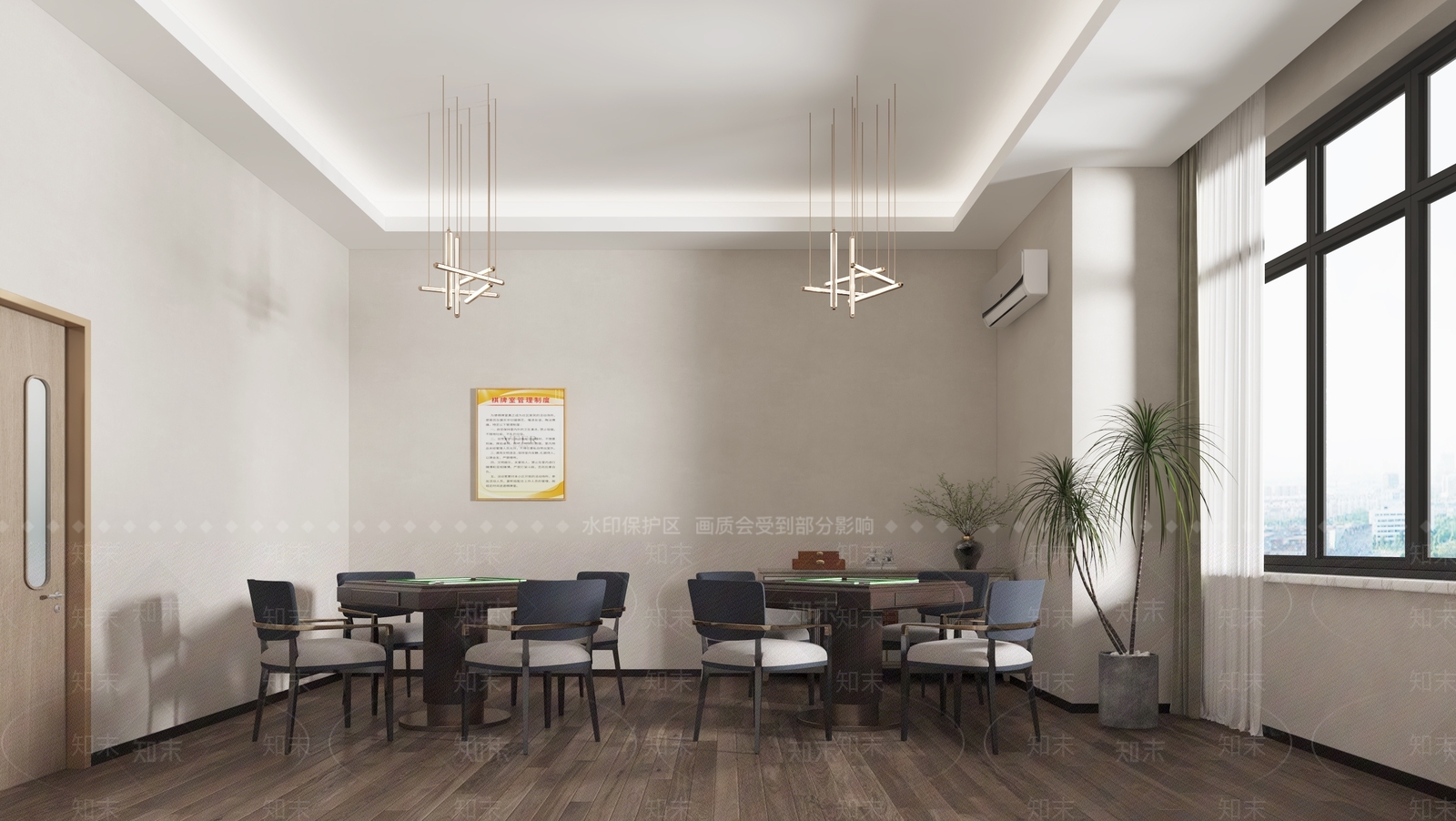 新中式棋牌室3D模型下载【ID:1125617695】