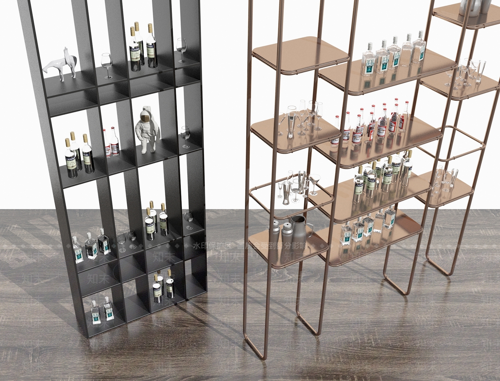 现代酒架3D模型下载【ID:1167312099】