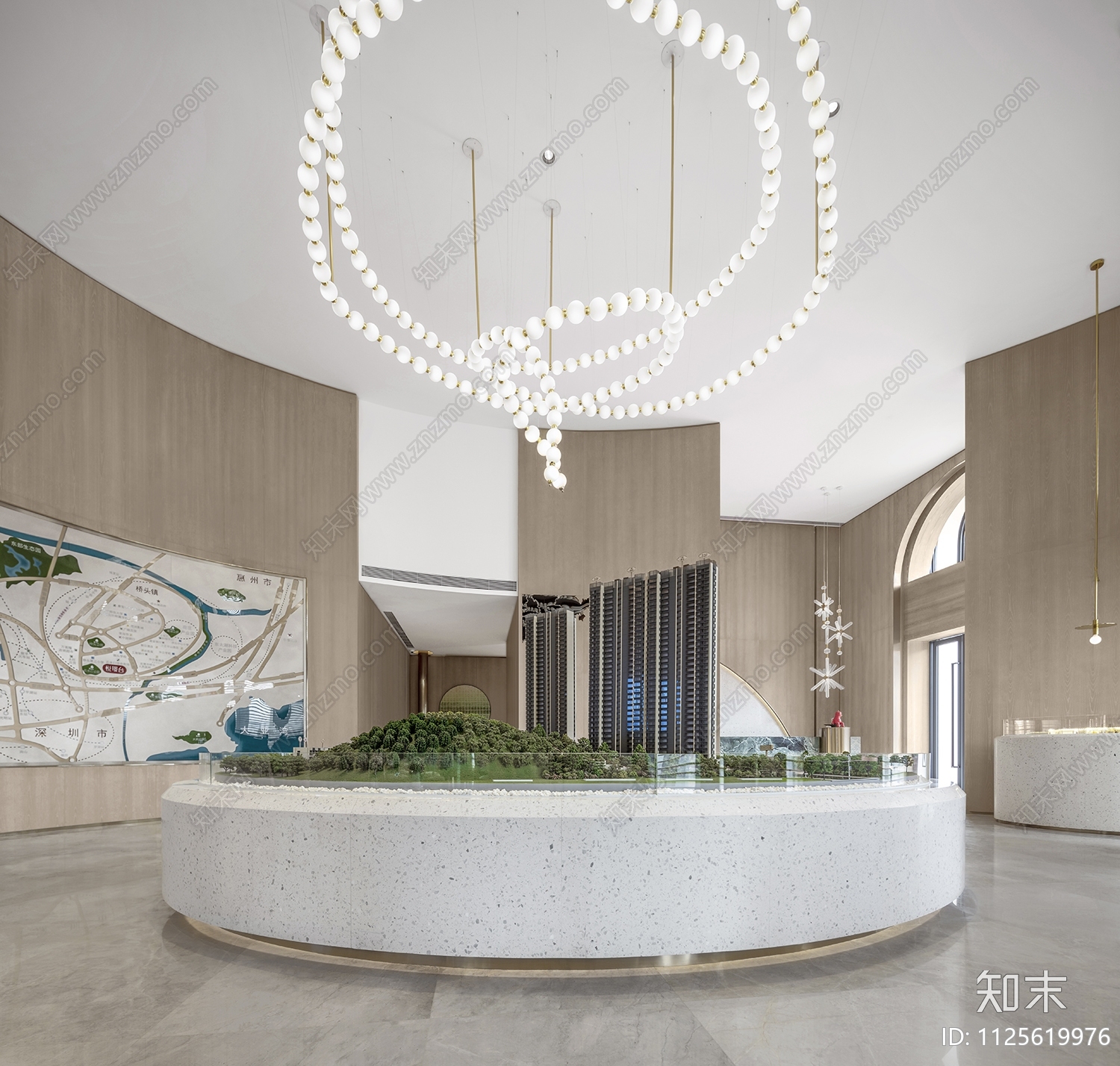 现代简约东莞众筑售楼处室内施工图cad施工图下载【ID:1125619976】