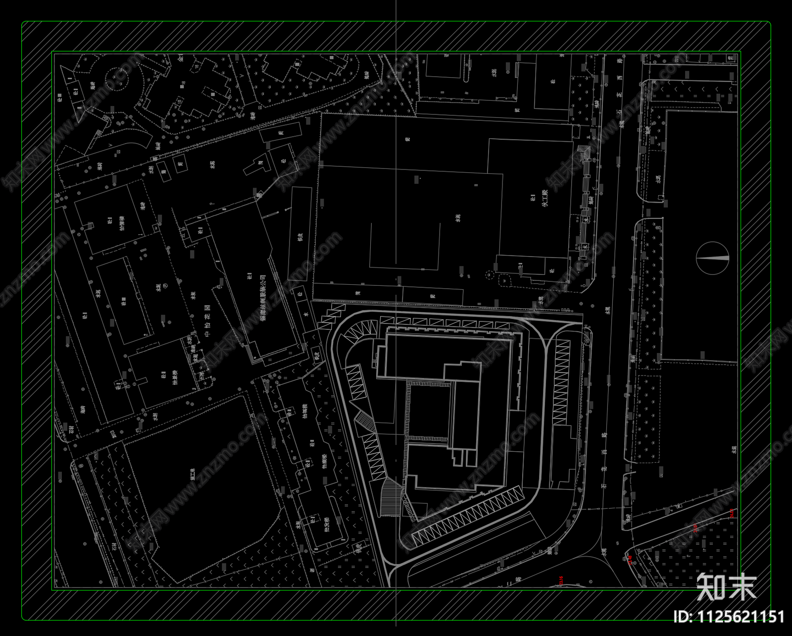 新中式万科公园里售楼中心cad施工图下载【ID:1125621151】