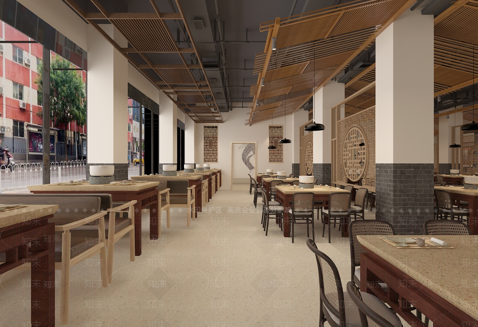 新中式火锅店3D模型下载【ID:1125621591】