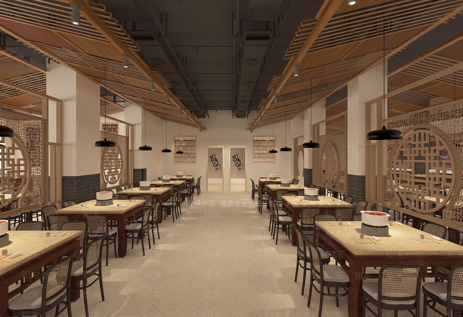 新中式火锅店3D模型下载【ID:1125621591】