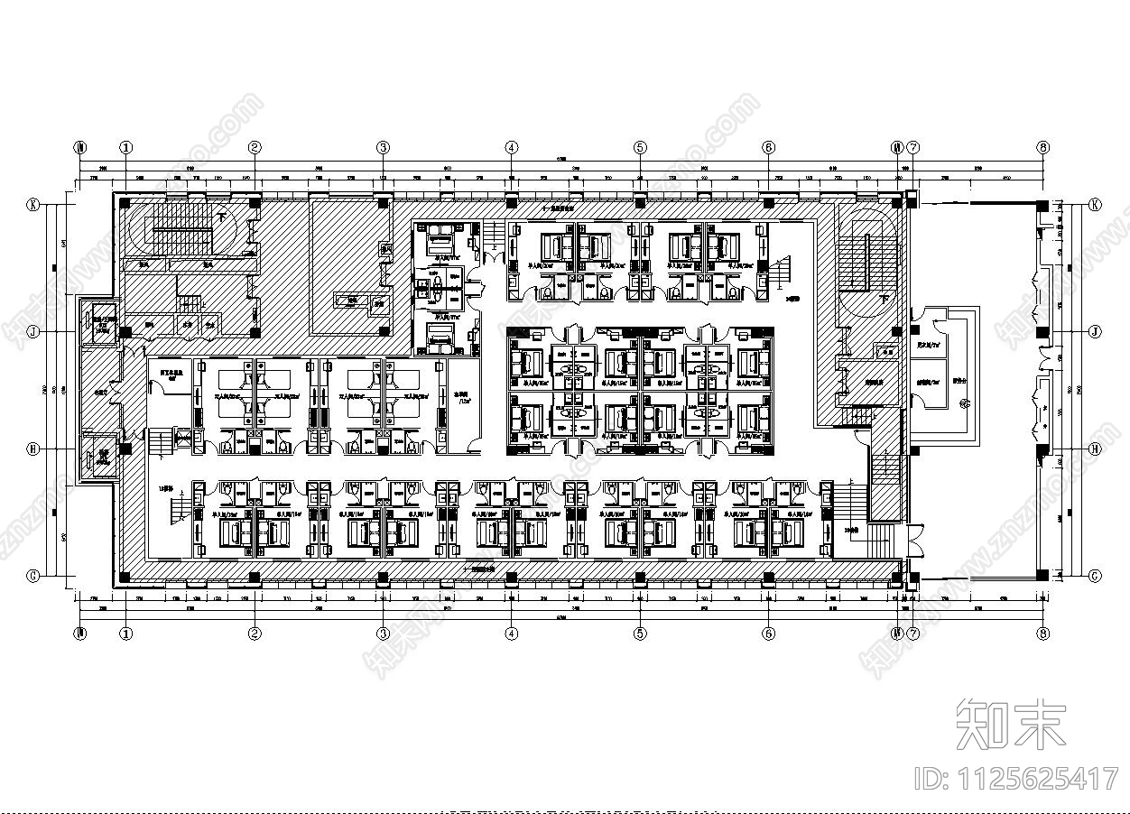 医院办公空间装饰图cad施工图下载【ID:1125625417】